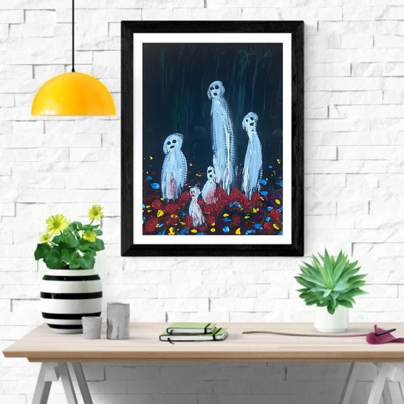 The Woods Original Acrylic Painting Dark Art Eerie Spooky 8x10” Painting - Picture 5 of 10